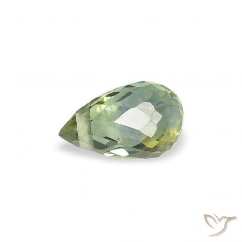 0.39ct Natural Warm Green Sapphire, Briolette, 4.9x3 mm