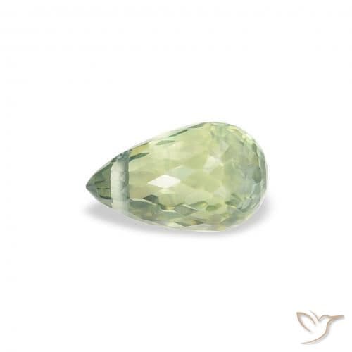 0.84ct Very Light Sage Green Sapphire, Briolette, 6.2x4 mm