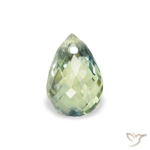 0.85ct Natural Light Green Sapphire, Briolette, 5.9x4 mm