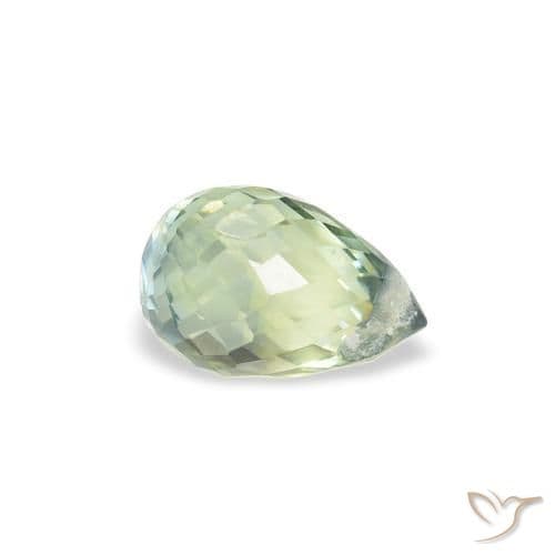 0.85ct Natural Light Green Sapphire, Briolette, 5.9x4 mm