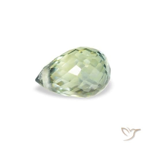 0.85ct Natural Light Green Sapphire, Briolette, 5.9x4 mm
