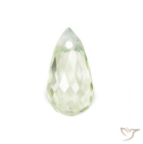1.39ct Pale Forest Green Sapphire, Briolette, 6.3x3.5 mm