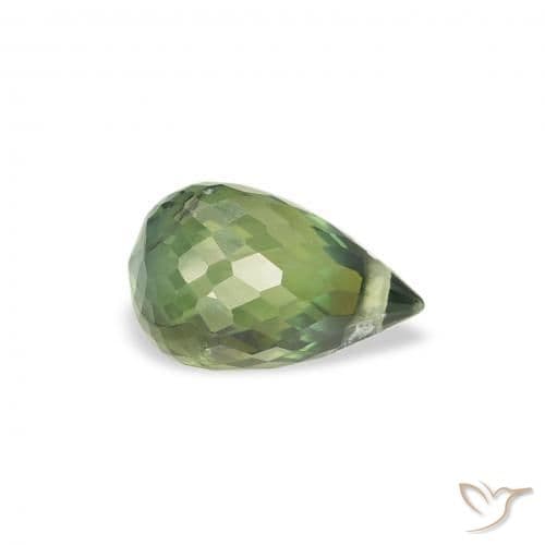 1.02ct Natural Forest Green Sapphire, Briolette, 6.5x4.3 mm