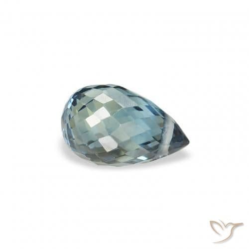 0.83ct Natural Teal Sapphire, Briolette, 6.2x3.9 mm