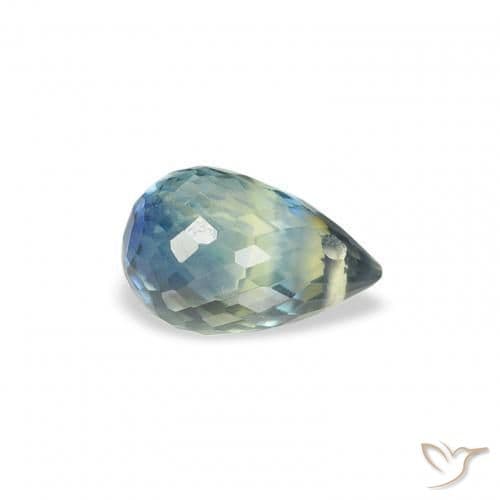 0.85ct Natural Blue-Green Sapphire, Briolette, 6.1x4 mm