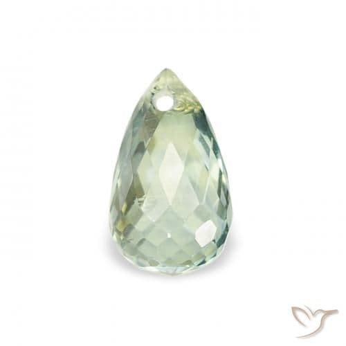 0.65ct Natural Yellow Green Sapphire, Briolette, 5.9x3.6 mm