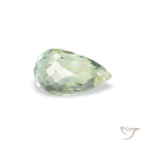 0.68ct Natural Light Green Sapphire, Briolette, 5.9x3.5 mm