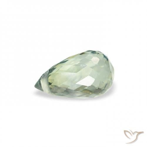 0.68ct Natural Light Green Sapphire, Briolette, 5.9x3.5 mm