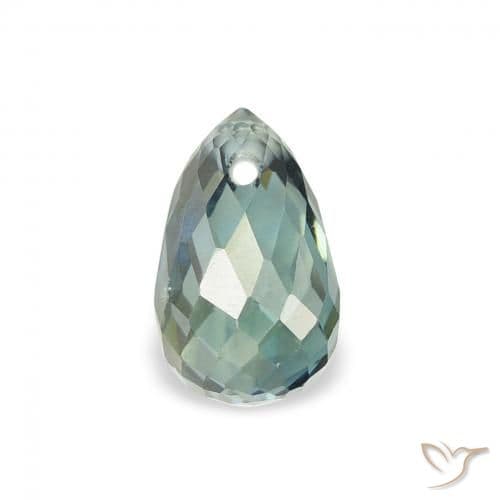 0.90ct Medium Blue Green Sapphire, Briolette, 6.2x4 mm