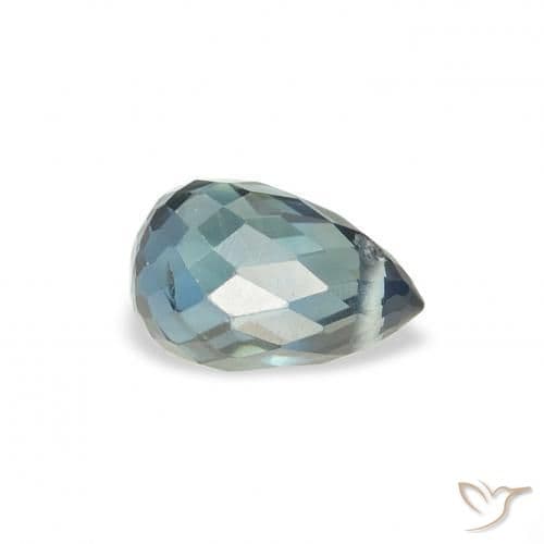 0.90ct Medium Blue Green Sapphire, Briolette, 6.2x4 mm