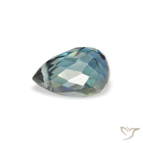 0.90ct Medium Blue Green Sapphire, Briolette, 6.2x4 mm