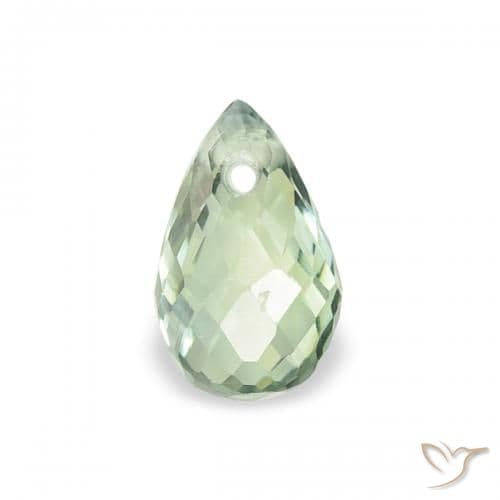 0.49ct Light Sage Green Sapphire, Briolette, 5.5x3.4 mm