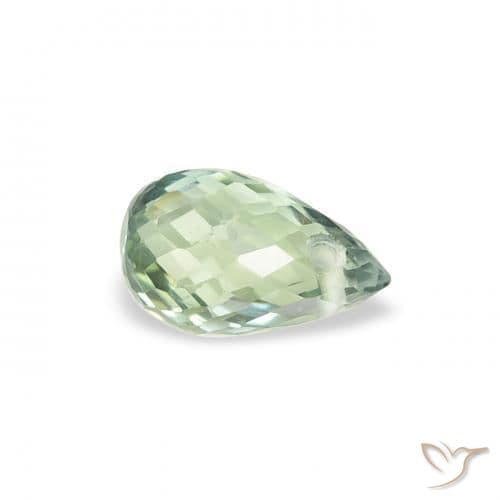 0.49ct Light Sage Green Sapphire, Briolette, 5.5x3.4 mm