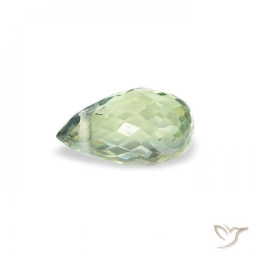 0.49ct Light Sage Green Sapphire, Briolette, 5.5x3.4 mm