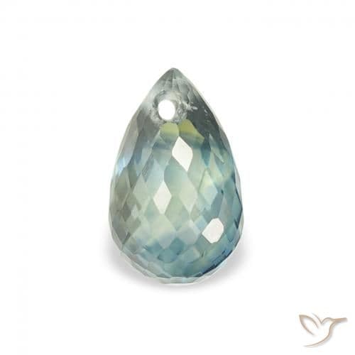 0.93ct Natural Earthy Green Sapphire, Briolette, 6.4x4 mm