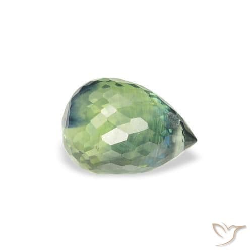 1.13ct Light Sage Green Sapphire, Briolette, 6.1x4.4 mm