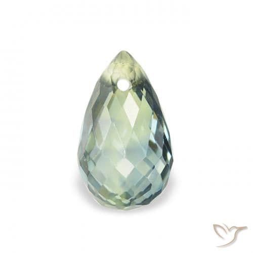 0.75ct Light Forest Green Sapphire, Briolette, 6.3x3.8 mm