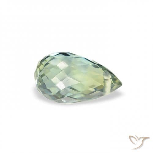 0.75ct Light Forest Green Sapphire, Briolette, 6.3x3.8 mm