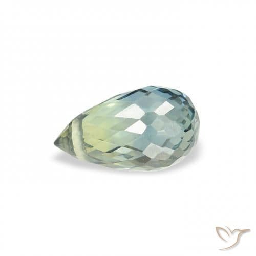 0.75ct Light Forest Green Sapphire, Briolette, 6.3x3.8 mm