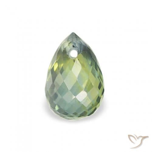 1.23ct Very Light Sage Green Sapphire, Briolette, 5.4x3.6 mm