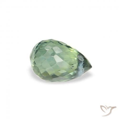 0.67ct Natural Light Green Sapphire, Briolette, 5.4x3.7 mm