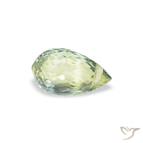 0.80ct Light Pear Green Sapphire, Briolette, 6.4x3.8 mm