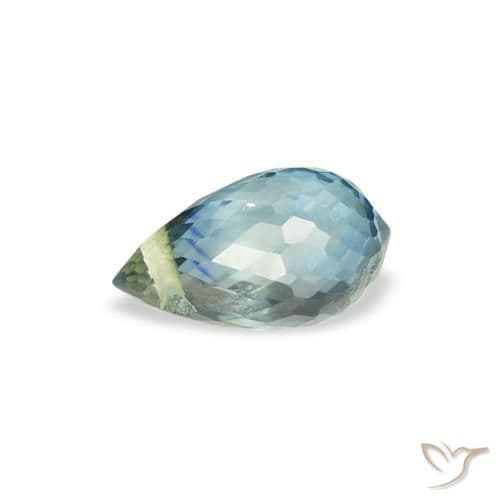 0.80ct Light Pear Green Sapphire, Briolette, 6.4x3.8 mm