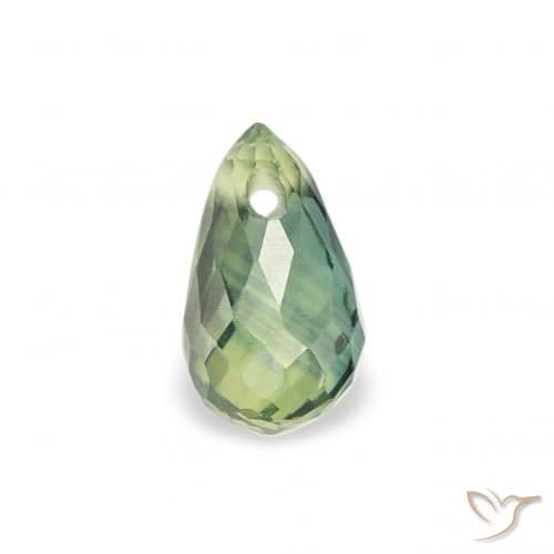 0.42ct Natural Light Green Sapphire, Briolette, 5.2x3.1 mm