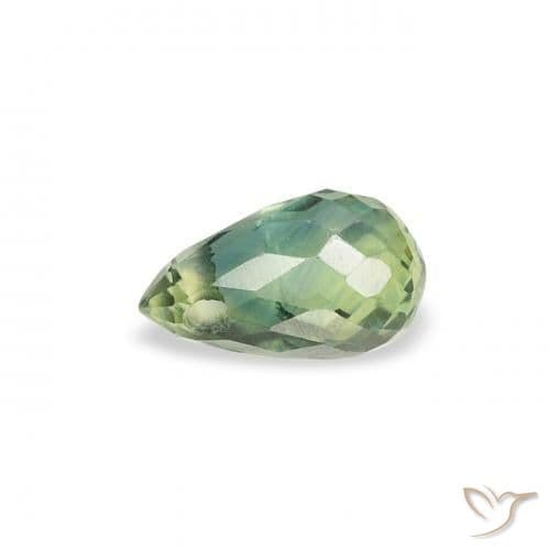 0.42ct Natural Light Green Sapphire, Briolette, 5.2x3.1 mm