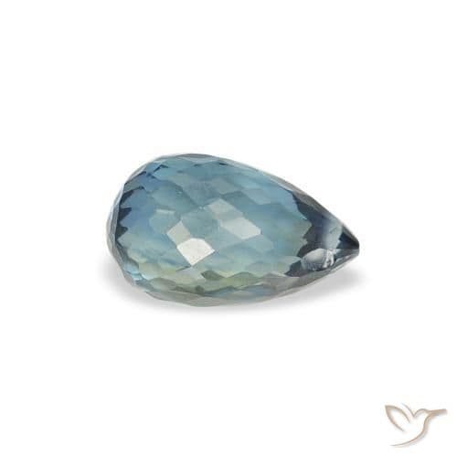 0.85ct Light Blue-Green Sapphire, Briolette, 6.2x3.8 mm
