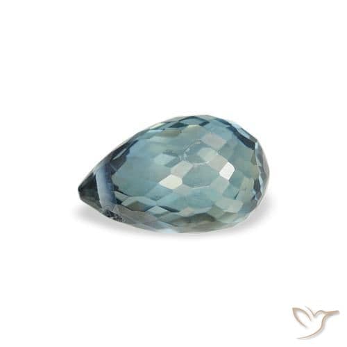 0.85ct Light Blue-Green Sapphire, Briolette, 6.2x3.8 mm