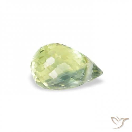 0.74ct Natural Light Sage Green Sapphire, Briolette, 6x4 mm