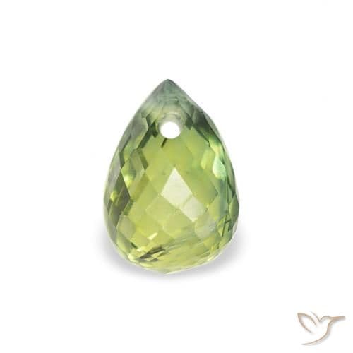 1.23ct Very Light Sage Green Sapphire, Briolette, 5.4x3.6 mm