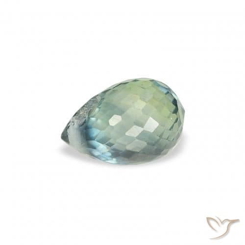 0.91ct Natural Light Green Sapphire, Briolette, 6x4.2 mm