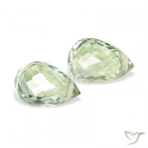 1.23ct Very Light Sage Green Sapphire, Briolette, 5.4x3.6 mm