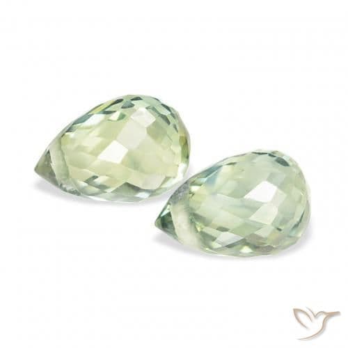 1.23ct Very Light Sage Green Sapphire, Briolette, 5.4x3.6 mm