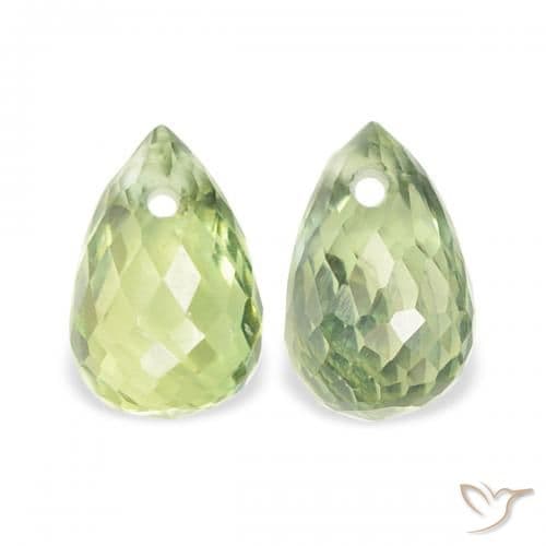 0.89ct Light Lime Green Sapphire, Briolette, 4.9x3.2 mm