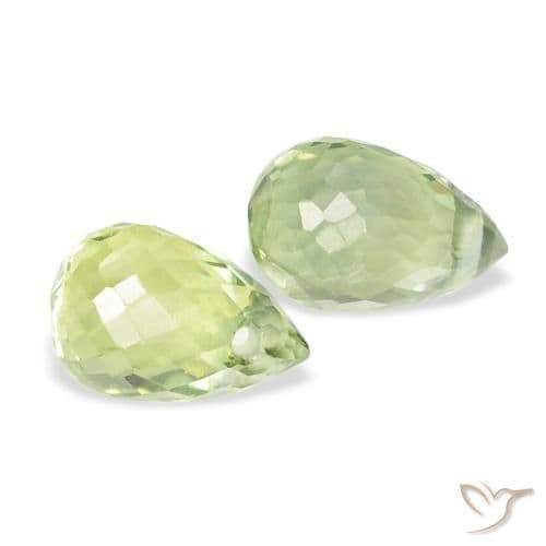 0.89ct Light Lime Green Sapphire, Briolette, 4.9x3.2 mm