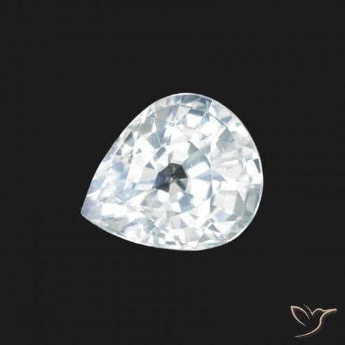 1.34ct Natural Bluish White Sapphire, Pear Shape, 7.1x6 mm