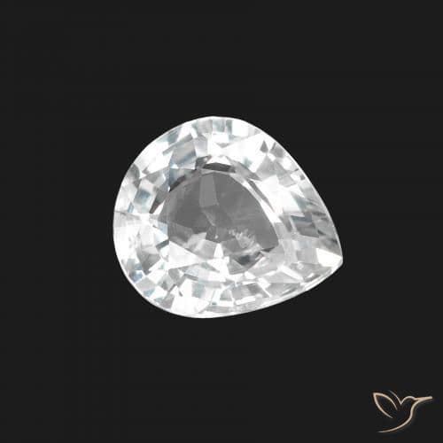 1.41ct Natural Bluish White Sapphire, Pear Shape, 7.6x6.6 mm