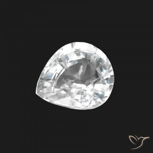 1.41ct Natural Bluish White Sapphire, Pear Shape, 7.6x6.6 mm