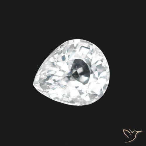 1.32ct Natural White Sapphire, Pear Shape, 8.7x5.4 mm