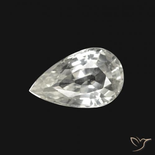 1.32ct Natural White Sapphire, Pear Shape, 8.7x5.4 mm