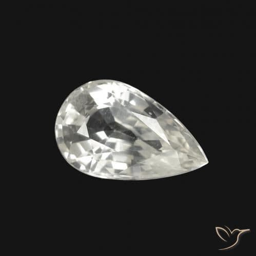 1.32ct Natural White Sapphire, Pear Shape, 8.7x5.4 mm