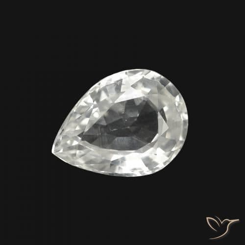 1.25ct Natural White Sapphire, Pear Shape, 7.8x5.9 mm