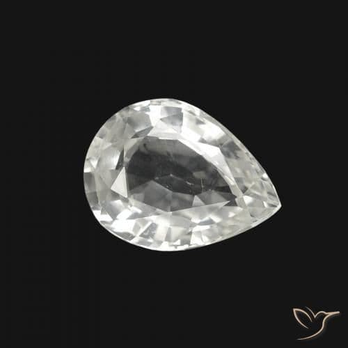 1.25ct Natural White Sapphire, Pear Shape, 7.8x5.9 mm