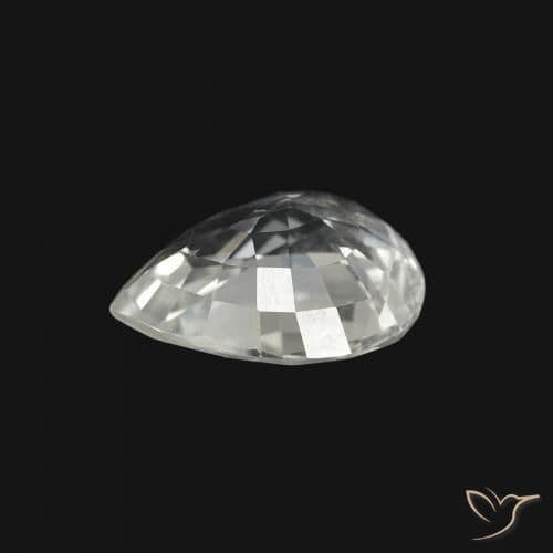 1.25ct Natural White Sapphire, Pear Shape, 7.8x5.9 mm