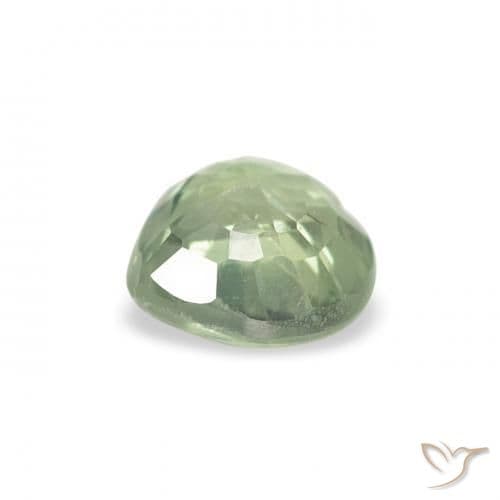 0.64ct Very Light Green Sapphire, Heart Shape, 5.1x5 mm