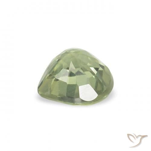 0.64ct Very Light Green Sapphire, Heart Shape, 5.1x5.1 mm