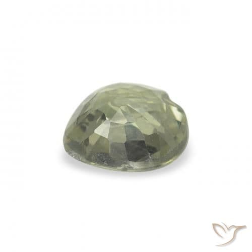 0.55ct Natural Grayish Green Sapphire, Heart Shape, 5.1x5 mm